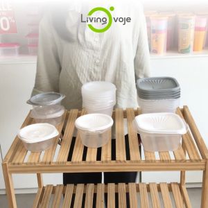 Hộp nhựa thực phẩm tròn cao cấp LivingOvoje-nhựa chịu nhiệt bảo quản ngăn đông sử dụng microwave BPA free