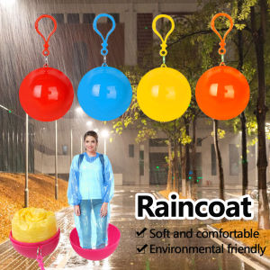 4PCS Portable Raincoat Ball Raincoat Emergency raincoat Keychain ball case disposable raincoat Outdoor Activities Travel