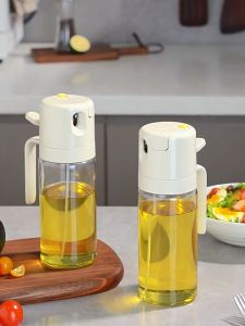 ขวดใส่น้ำมัน 550ml สเปรย์น้ำมัน ควบคุมปริมาณ 5 ปริมาณ ขวดแก้ว 550ml ชุดขนาด 4 ชุด