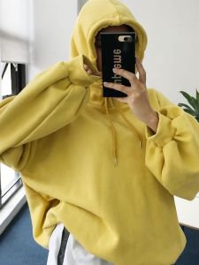 เสื้อสเวตเตอร์มีฮู้ดผู้หญิงฤดูใบไม้ร่วง/ฤดูหนาว ทรงหลวม ปกโปโล แขนยาว คอตตอนผสม เสื้อคลุมกันหนาวแบบลำลอง