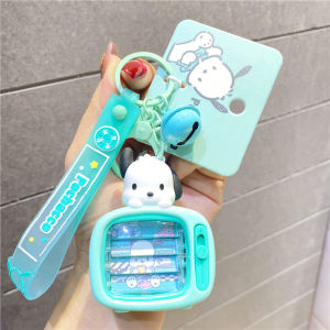 Sanrio Pochacco Dog Melody Car Keychain Mini Radio Bag Charm Pendant Creative Gift Keychain Couple Series PVC Plastic Hardware