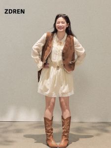 ZHANGDAREN | Đầm Tay Chuông Phong Cách Retro Dành Cho Người Mập