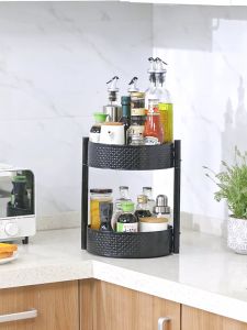 [OKLIFE. SG]360° rotating tray rack/Kitchen Storage Shelf Rack /Seasoning Spices racks/Lazy Susan Turntable