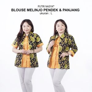 Blouse Big Size LD 140 Wanita Atasan Batik Jumbo S-M-L-XL-2L-3L-4L-5L-6L-7L Model Blus Jumbo Kerja Batik / Atasan Big Size Kerja Wanita Kantor Seragam Bahan Katun Formal / Pakaian Batik Kekinian Super Big Terbaru Model Lengkap Modern