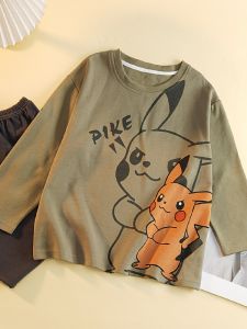 QIANSHUIMILU | Spring & Autumn Cotton Long Sleeve Sleepwear Set for Boys