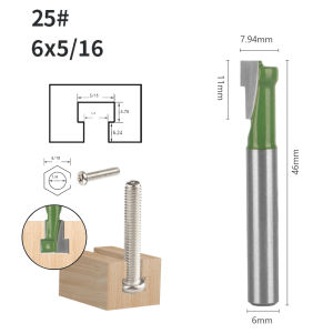 6MM 6.35MM 8MM Shank Key Hole Bits T-Slotting Cutter Router Bit Set Milling Cutter for Wood Woodworking Tools