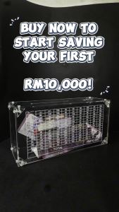 Z-Gadget⚡Transparent Clear Acrylic Money Box Piggy Bank for Adults & Kids Money Saving Real Money Box with Openable side