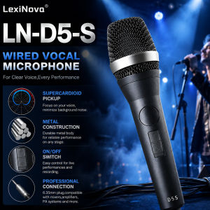 LN-D5-S Professional Vocal Microphone Wired Handheld Dynamic Mic Hi-Fi High Definition Sound for Recording Karaoke Live Stage