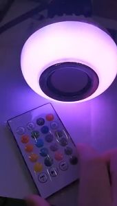 NOXIER E27 Bluetooth Light Bulb Speaker Music Audio with Sound LED Smart Light Lamp Speake Bluetooth Wireless Lampu Music LED RGB Bohlam 12w