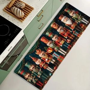 Thảm Trải Sàn Họa Tiết Lính Gác Cửa Giáng Sinh VIKAMA - Thảm Trải Sàn Bằng Polyester Chống Trượt Chống Phai Màu Cho Phòng Khách Phòng Ngủ Nhà Bếp Trang Trí Nhà Cửa