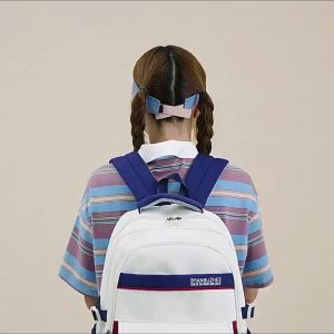 Japanese Ins Workwear Style Womens High School Students and Junior High School Students Large Capacity Contrast Color Backpack Travel
