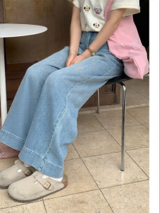 imimtuan | Quần Jeans Vintage Chân Rộng Dáng Thẳng Mới Mùa Hè Cho Người Bé Nhỏ
