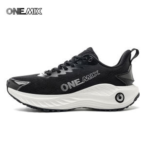 Onemix NEW Male Racing Breathable Cushioning Non-Slip Sneakers Mesh Breathable Shock Rebound Lightweight Fitness Shoes