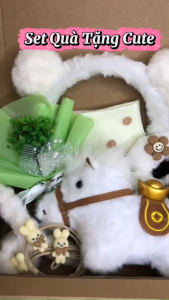 Set Quà Sinh Nhật LINDO Set Quà Tiểu Mã cute Quà tặng 14/2 8/3 20/10 Sinh Nhật Các Dịp Đặc Biệt Valentine Cột tóc Kẹp tóc Móc khóa cute...