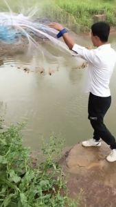 10 Feet Flying disc weight chain fishing net with Flying Disc and Chain Weights Magic Pro Cast Net Fishing