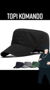 Best Seller Topi Komando Hitam Polos Pria free bordir nama
