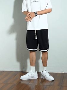 Sports Shorts Men's Side Striped Casual Loose Basketball Sports Shorts Summer Quick Dry Breathable Five-Point Pants