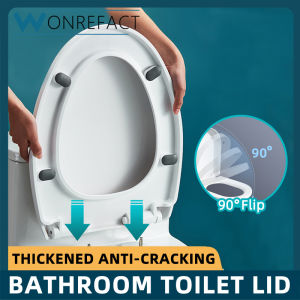 ที่นั่งเงียบ(สีขาว)ติดตั้งง่ายรอบที่นั่งห้องน้ำ ที่นั่งรูปไข่ ที่นั่งห้องน้ำโค้งกว้างขึ้น