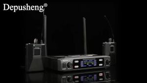 Depusheng | 2Channel Wireless Lavalier Microphone Headset Microphone Depusheng X2-CLIP VHF Fixed Dual Frequency Wireless Set For Stage Show