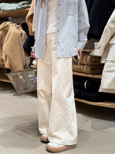 SUSIEYUAN | White Loose High Waist Wide Leg Pants