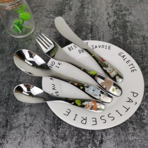 Kids Tableware 304 For Home Stainless Steel Kids Knife Fork and Spoon Three-Piece Set Baby Steak Knife and Fork Two-piece Set