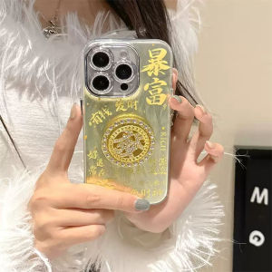 Case for iPhone 16 Pro Max 16Plus 15Pro 13ProMax Lens Film With Rotating decoration Glitter Hard Cover 14ProMax 12ProMax 11Promax Gold“Fa”Rich 2025NewYear