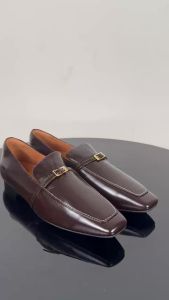CHCH Womens Flat Shoes 2024 Autumn New Beige Brand Cow Leather Business Womens Leather Shoes