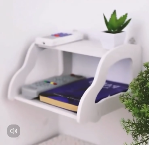 Wall-mounted WiFi router TV set-top box shelf car router storage shelf wall 2-layer modern shelf