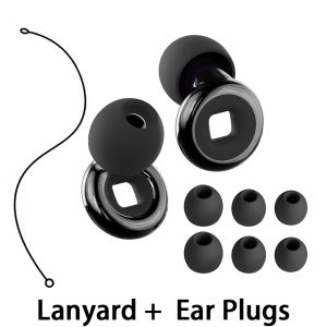 Soft Silicone Ear Plugs Waterproof Noise Reduction Reusable Earbuds with Silicone Lanyard for Sleeping Swimming Travel