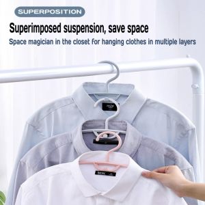 10pcs Traceless Adult Non-slip Seamless Clothes Hanger Household Antiskid Space Saving Dry and Wet Hanger