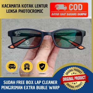 TERLARIS Kacamata Minus Optik Asli Photocromic Anti Radiasi UV Frame Kotak Kecil Lentur Elastis Anti Patah