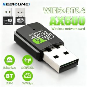 Kebidumei | KEBIDUMEI WiFi 6 Bluetooth 5.4 USB Adapter 600Mbps Wireless Network Card 2.4G&5GHz Wi-Fi Antenna USB For PC Win10/11 Driver Free