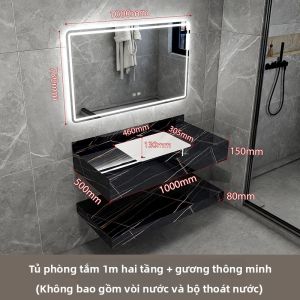 Tủ Rửa Mặt Phòng Tắm Gốm Đá Bảng Đôi