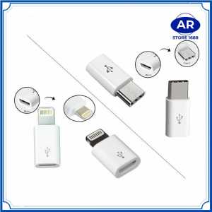 Converter Adapter Micro to Type C dan Connector Micro to iPhone