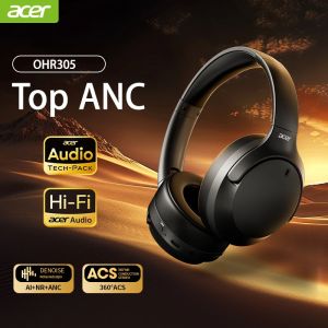 Acer | Acer Headphones Wireless Earphones Head Tracking 3D Spatial Audio -42dB ANC Bluetooth 5.4 HIFI Headset ENC HD Mic Low-Latency