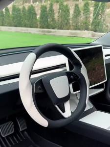 Matte White Steering Wheel Covers for Tesla ModelYL/Y Juniper Model3 Highland Steering Wheel Cover Protector Car Accessories2026