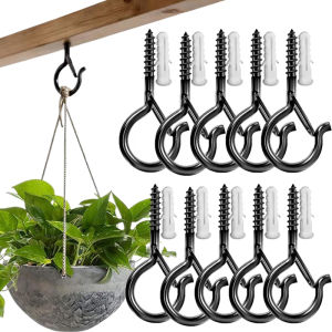 10Sets Heavy Duty Ceiling Hooks / Vinyl Coated Screw-in Mug Hanger / Multifunctional Outdoor Wall Hooks / for Hanging Lights Plant Hanger