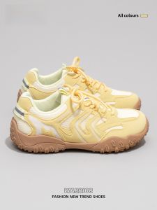 Warrior | Womens Huiyi Sports Shoes 2025 Autumn New Outdoor Climbing Shoes Versatile Thick Bottom Ugly Cute Yellow Dad Shoes
