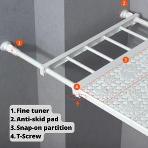 Adjustable Wardrobe Closet Organizer Clothing Storage Shelves for Kitchen Bathroom Storage Holders Wall Shelf Mounted Ra
