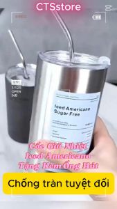 Bình Giữ Nhiệt Inox Cao Cấp - Ly Giữ Nhiệt Có Ống Hút Cốc Cà Phê Inox 304 Chân Không Cốc Giữ Nhiệt Cầm Tay