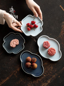 Đĩa Hoa Quả Trà Trung Hoa Đồ Ăn Nhẹ Đĩa Hoa Quả Đĩa Trang Trí Đĩa Bánh Trung Thu Đồ Dùng Nhà Bếp Bằng Gốm Sứ Thủ Công Đồ Ăn Nhẹ Đồ Ăn Nhẹ