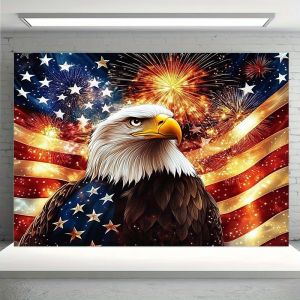 VIKAMA Patriotic Eagle Tapestry Living Room Decoration Independence Day Party Patriotic Theme Room Decoration