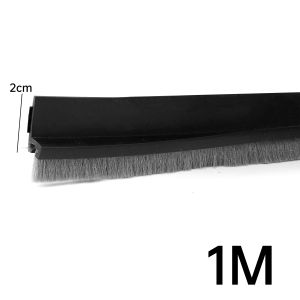 Door Bottom Sealing Strip with Brush Silicone Weatherstrip Reduce Noise Insect Proof Windproof Dust Self Adhesive Proof Seal Tapes