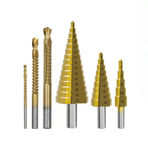 XMSJ | 6PCS Step Drill Bit Saw Set Titanium Milling Cutter 4-12 4-20 4-32mm 3 6 8mm For Woodworking Metal Core Hole Opener