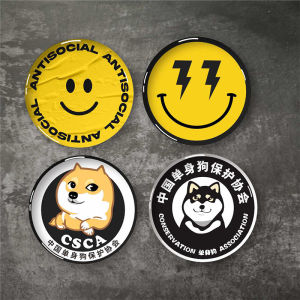 Lightning Smile Face Decal Sticker Car Protection Association Single Dog Crystal Drop Glue Sticker Electric Motorcycle Decoration