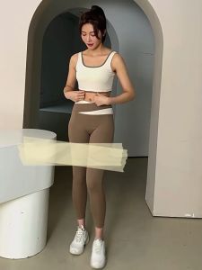 Women Color Block Yoga Bra with Fixed Padded Comfortable Shockproof Ladies Workout Pilates Fitness Sports Bra Casual Wear Crop Tops Bralette