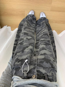 QIANCHANGNAAI | Design Camouflage Loose Vintage High-Waist Flared Jeans