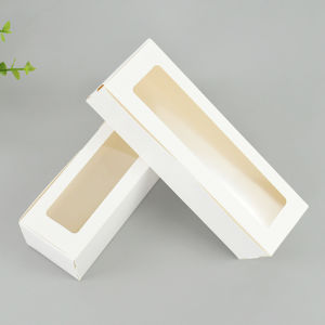 5/10 Cái Giấy Kraft Trắng Hình Chữ Nhật Hộp Có Cửa Sổ Giấy Kẹo Bánh Quy Bao Bì Quà Tặng Cho Đám Cưới Tiệc Sinh Nhật - Đồ Dùng Thân Thiện Với Môi Trường