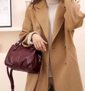 Fashionable Multi-Layer Design Large Capacity Slant Crossbody Soft Leather Womens Bag Casual Sheepskin Handbag Mom Bag