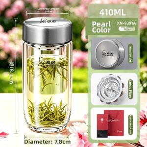 HEENOOR | Aesthetic Womens Double Wall Glass Cup